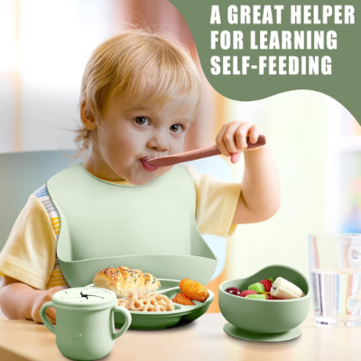 Picture of Food Catcher with Silicone Baby Bibs - NR Mart - Multicolor