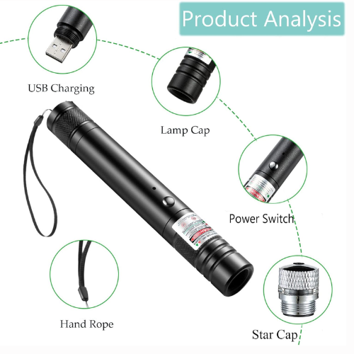 Picture of Green Laser Pointer (Laser Light) 10km Adjustable Focus (Professional) -  NR Mart - Multicolor
