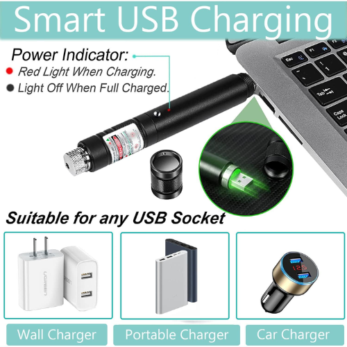 Picture of Green Laser Pointer (Laser Light) 10km Adjustable Focus (Professional) -  NR Mart - Multicolor