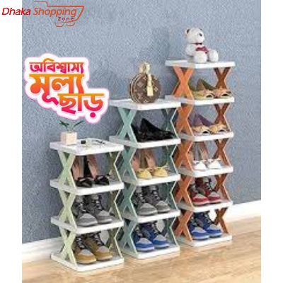 Picture of Multifunctional 5 layer Shoe Organizer Rack-Storage and Organization,Space Saving Shoe Organizer, Stackable Shoe Rack - NR Mart - Multicolor