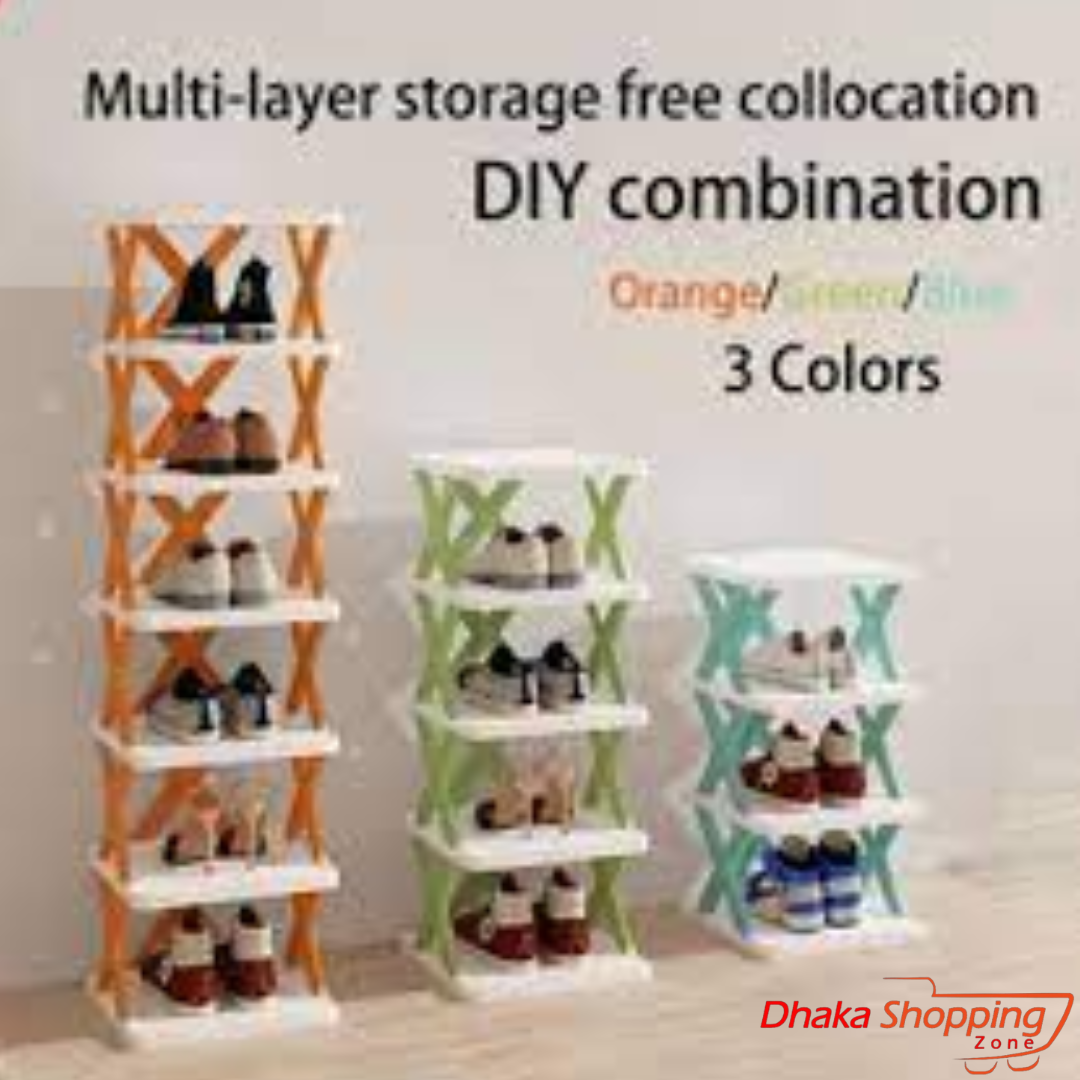Picture of Multifunctional 5 layer Shoe Organizer Rack-Storage and Organization,Space Saving Shoe Organizer, Stackable Shoe Rack - NR Mart - Multicolor