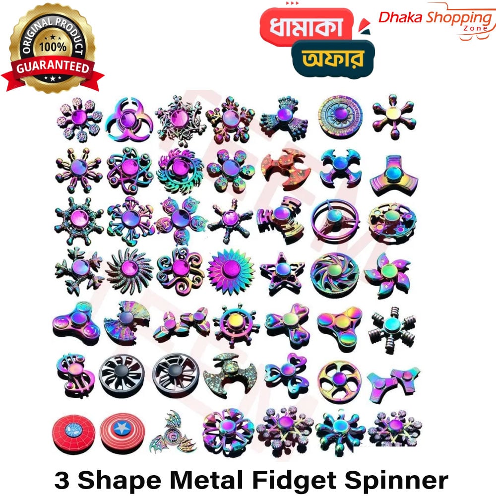 Picture of 3 Shape Metal Fidget Spinner Toy Random model/color-Fidget Spinners & Cubes-Nr mart