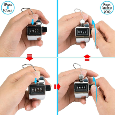 Picture of Metal Tasbih Tally Counter Manual Mechanical Clicker Tasbeeh with Finger Ring-Religious Items-Nr mart