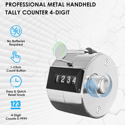 Picture of Metal Tasbih Tally Counter Manual Mechanical Clicker Tasbeeh with Finger Ring-Religious Items-Nr mart