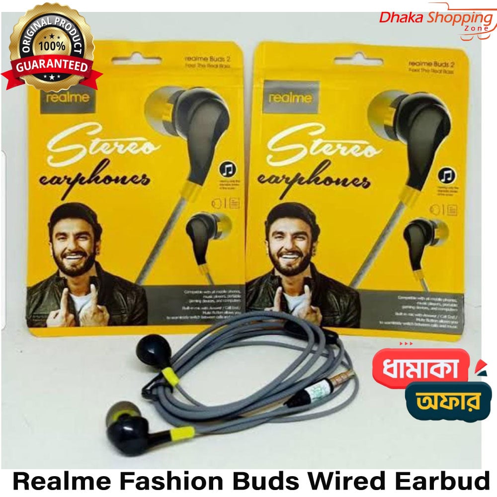 Picture of Realme Fashion Buds Wired Earbud In-Ear Stereo Earphones For All Smartphone - Headphone- In-Ear Headphones-Nr mart - Multicolor