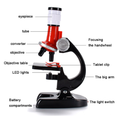 Picture of Microscope Toys Primary School Biological Science Experiment Equipment Kids Educational Toys Microscope Kit-Microscopes-Nr mart - Multicolor