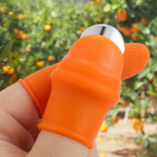 Picture of Silicone Vegetable and Fruit Thumb Cutter Finger Cutter 5 in 1 kitchen accessories  - Minimalistic Sophistication- Fruit & Vegetable Tools-Nr mart - Multicolor
