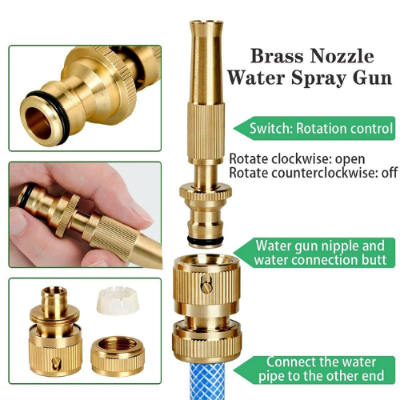 Picture of Copper High Pressure Sprinkler Sprayer Hose Pipe Nozzle Spraying Head Garden Irrigation Fitting-Watering Systems & Garden Hoses - NR Mart - Multicolor