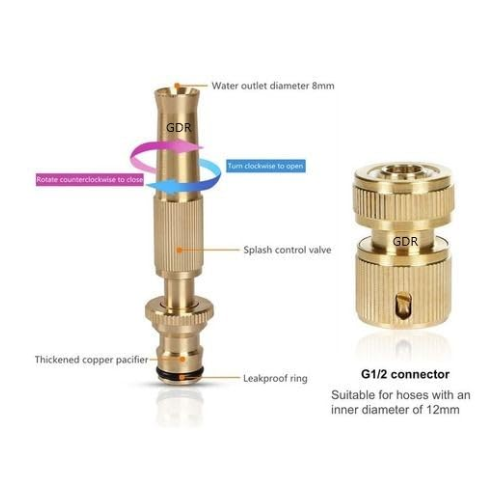 Picture of Copper High Pressure Sprinkler Sprayer Hose Pipe Nozzle Spraying Head Garden Irrigation Fitting-Watering Systems & Garden Hoses - NR Mart - Multicolor