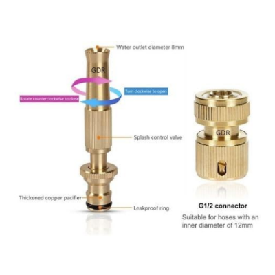 Picture of Copper High Pressure Sprinkler Sprayer Hose Pipe Nozzle Spraying Head Garden Irrigation Fitting-Watering Systems & Garden Hoses - NR Mart - Multicolor