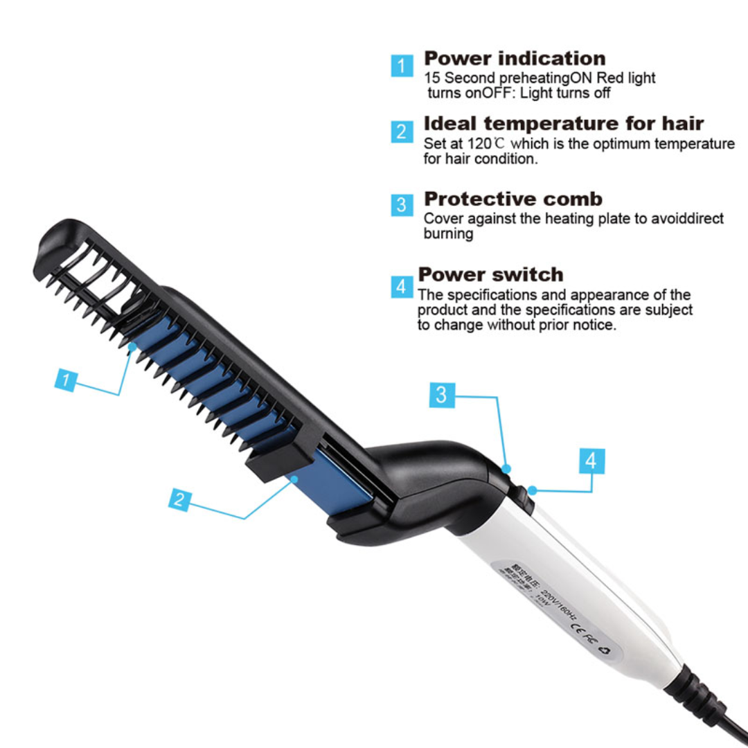Picture of Multifunction Electric Hair Styling Combs Modelling Comb Curler Brush Men Hairdressing Styling Comb New - NR Mart - Multicolor