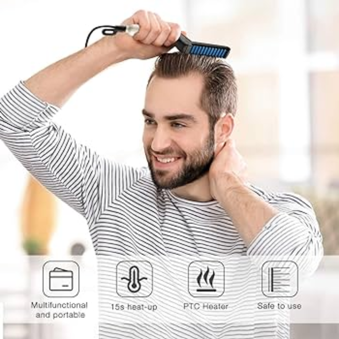 Picture of Multifunction Electric Hair Styling Combs Modelling Comb Curler Brush Men Hairdressing Styling Comb New - NR Mart - Multicolor