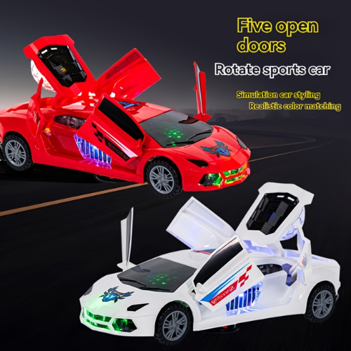 Picture of Dream Super Car Open The Door 3D Lighting and Music System Toy Car - NR Mart - baby car - Multicolor