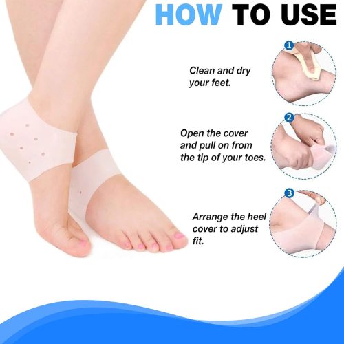 Picture of Silicone Gel Heel Protector - Plantar Fasciitis Soft Socks for Hard, Cracked, Dry Skin- One Pair - NR Mart - Multicolor
