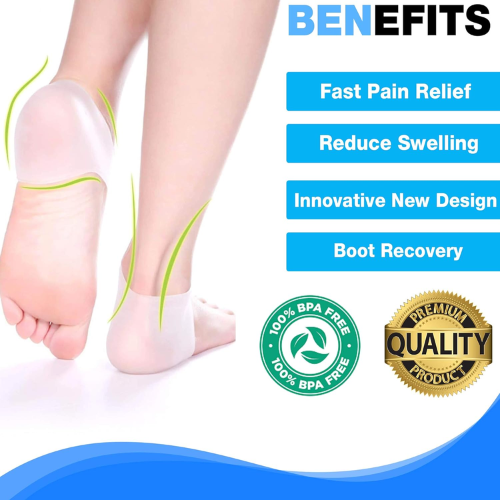 Picture of Silicone Gel Heel Protector - Plantar Fasciitis Soft Socks for Hard, Cracked, Dry Skin- One Pair - NR Mart - Multicolor