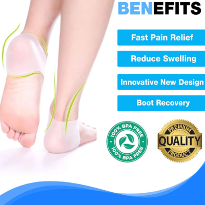 Picture of Silicone Gel Heel Protector - Plantar Fasciitis Soft Socks for Hard, Cracked, Dry Skin- One Pair - NR Mart - Multicolor