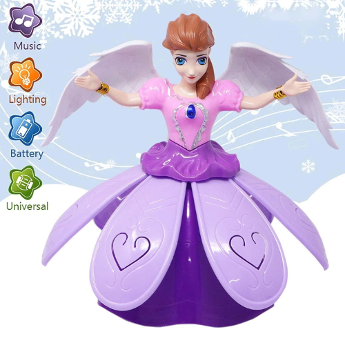 Picture of Princess Music Dancing Doll & Rotating Angel Girl Flashing Lights with Music Gift Toy For Kids or Baby - NR Mart - Multicolor