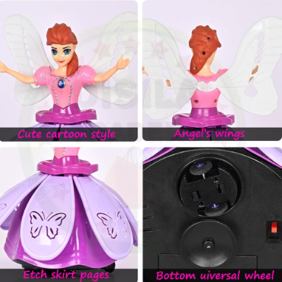 Picture of Princess Music Dancing Doll & Rotating Angel Girl Flashing Lights with Music Gift Toy For Kids or Baby - NR Mart - Multicolor