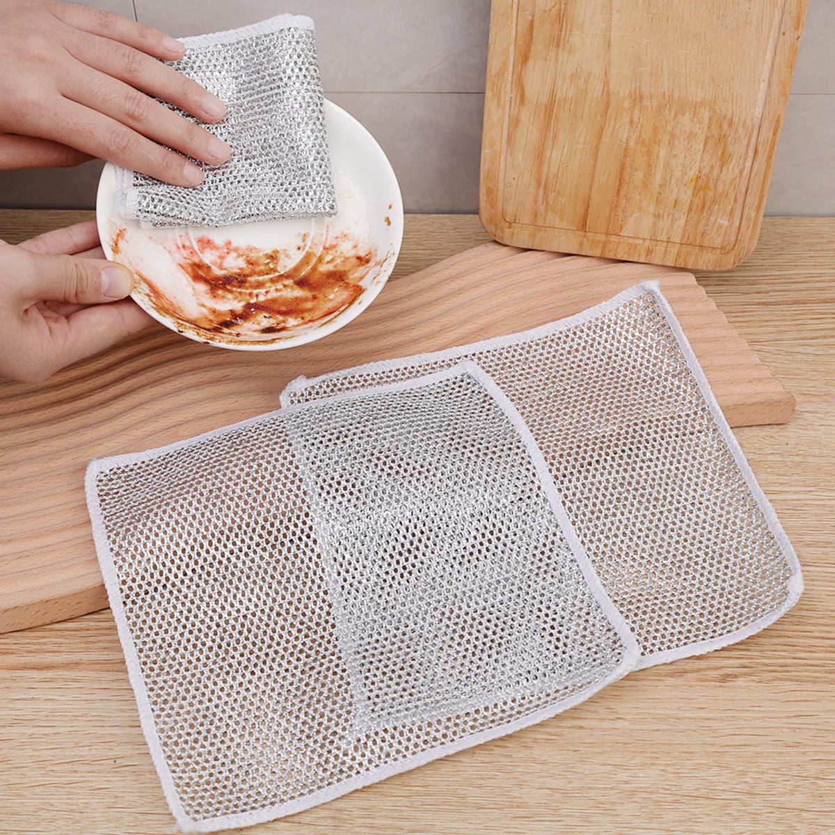 Picture of 12 Pcs Magic Cleaning Cloth Kitchen Dishwashing Towel Metal Steel Wire Cleaning Rag For Dish Pot Cleaning Tools - NR Mart - Dish Cloth & Towels - 12-Pcs