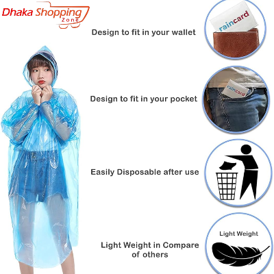 Picture of Rain Card,Rain Coat,Wallet Rain Coat,Pocket Rain Coat,Unisex Rain Coat,Rain Coat For Man And Women By NR Mart - Multicolor