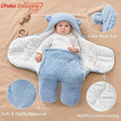 Picture of Baby Sleeping Bag Ultra-Soft Fluffy Fleece Newborn Receiving Blanket Infant Boys Girls ClothesSleeping Nursery Wrap Swaddle NR Mart - Multicolor