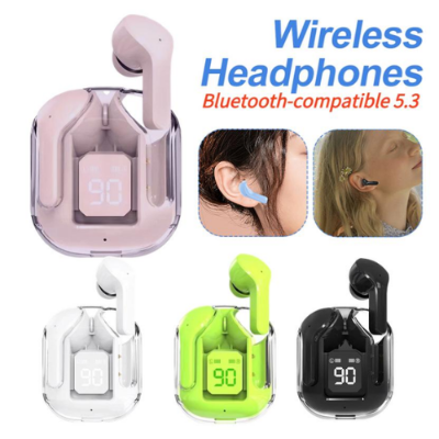 Picture of BT30 Mini transparent Wireless Bluetooth headset Digital display ENC noise reduction-Wireless earbuds-Nr mart - Multicolor