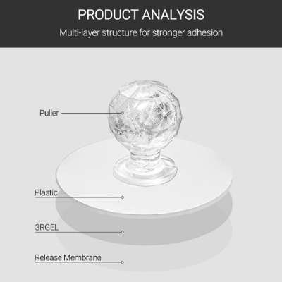 Picture of Self Adhesive Hook Knobs Cupboard Drawer Pull Handle Knobs Brand Acrylic No Drilling Mirror Cabinet Handles for Furniture Drawer Diamond Shape Hook-Ergonomic Accessories-Nr mart