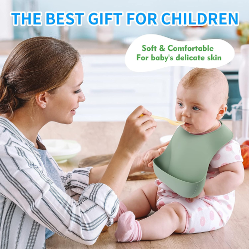 Picture of Silicone Baby Bibs with Food Catcher (Multicolor)  -  NR Mart-2024 - Multicolor