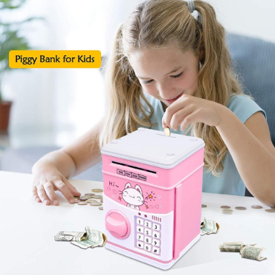 Picture of Electric Money Bank for Kids, Kids Money Bank, Password Safe Money Bank,Electric Piggy Bank, Mini Atom Electronic Coin Bank Box for Password Lock Case-Money & Banking-Nr mart