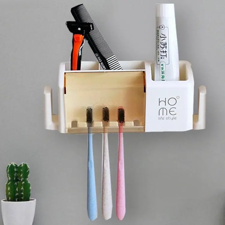 Picture of Wall and Table Pen Holder and Tooth Brush Dispenser-NR Mart-2024 - Multicolor
