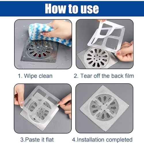 Picture of Drain Strainer Cover For Hair Stopper, Disposable Shower Drain Hair Catcher, Disposable Hair Catchers For Shower, Floor Si-NR Mart-2024