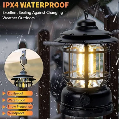 Picture of Outdoor Camping Light Retro USB Rechargeable Portable Hanging Atmosphere Lantern-NR Mart-2024 - Multicolor