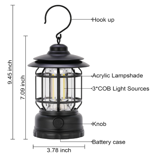 Picture of Outdoor Camping Light Retro USB Rechargeable Portable Hanging Atmosphere Lantern-NR Mart-2024 - Multicolor