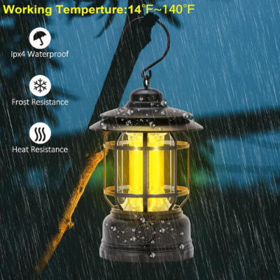 Picture of Outdoor Camping Light Retro USB Rechargeable Portable Hanging Atmosphere Lantern-NR Mart-2024 - Multicolor
