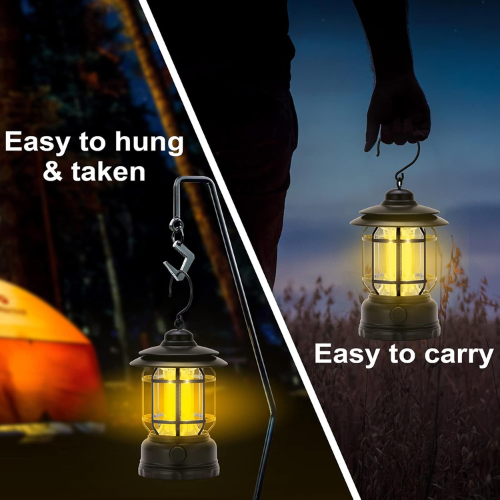 Picture of Outdoor Camping Light Retro USB Rechargeable Portable Hanging Atmosphere Lantern-NR Mart-2024 - Multicolor
