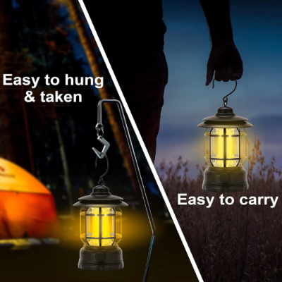 Picture of Outdoor Camping Light Retro USB Rechargeable Portable Hanging Atmosphere Lantern-NR Mart-2024 - Multicolor
