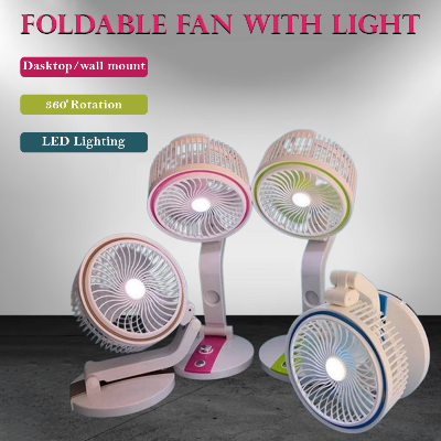 Picture of Mini Rechargable Folding Fan USB Charging Fan Mute Portable Fan Floor Desktop Fan Dual-use Super Large Capacity Battery-NR Mart-2024 - Multicolor