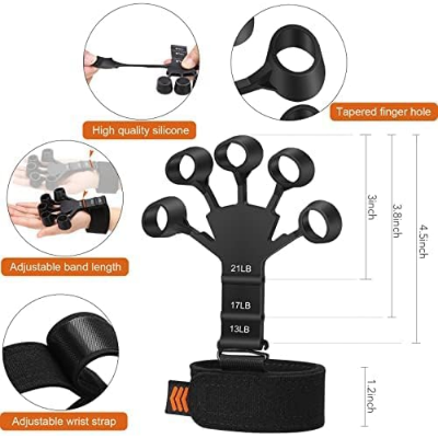 Picture of Silicone Hand Grip Device Finger Exerciser Strengthener Stretcher-NR Mart-2024 - Multicolor