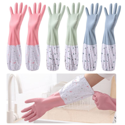 Picture of Dishwashing Cleaning Rubber Gloves Non-Slip Kitchen Glove Waterproof - NR Mart-2024 - Multicolor