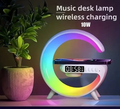 Picture of G63 Smart Light Sound Speaker Machine Fast Charging Alarm Clock 7-Color RGB Music Player Speaker - NR Mart-2024 - Multicolor