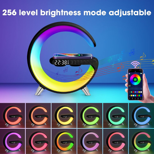 Picture of G63 Smart Light Sound Speaker Machine Fast Charging Alarm Clock 7-Color RGB Music Player Speaker - NR Mart-2024 - Multicolor