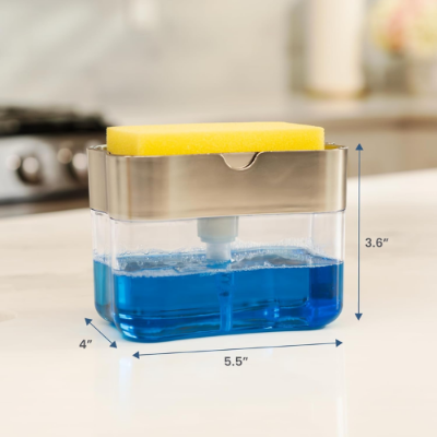 Picture of Liquid Soap Dispenser Soap Pump Sponge Caddy Holder Creative Hand Press Kitchen Dish Soap Dispenser with Washing Sponge-Smart Holder - NR Mart-2024 - Multicolor