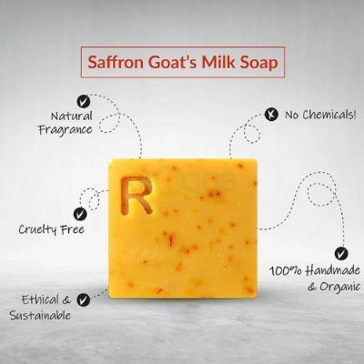 Picture of Hand Made Real Saffron Goat Milk Bar Soap -90g-Beauty soap - NR Mart-2024