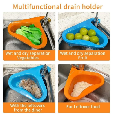 Picture of Sink Strainer Colander Drain Basket, Multifunction Saddle-Shaped Mesh Strainer, Corner Food Strainer Over The Sink for Kitchen Waste, Vegetable, Fruits (Pack of 3)(Multicolour)- NR Mart-2024 - Multicolor