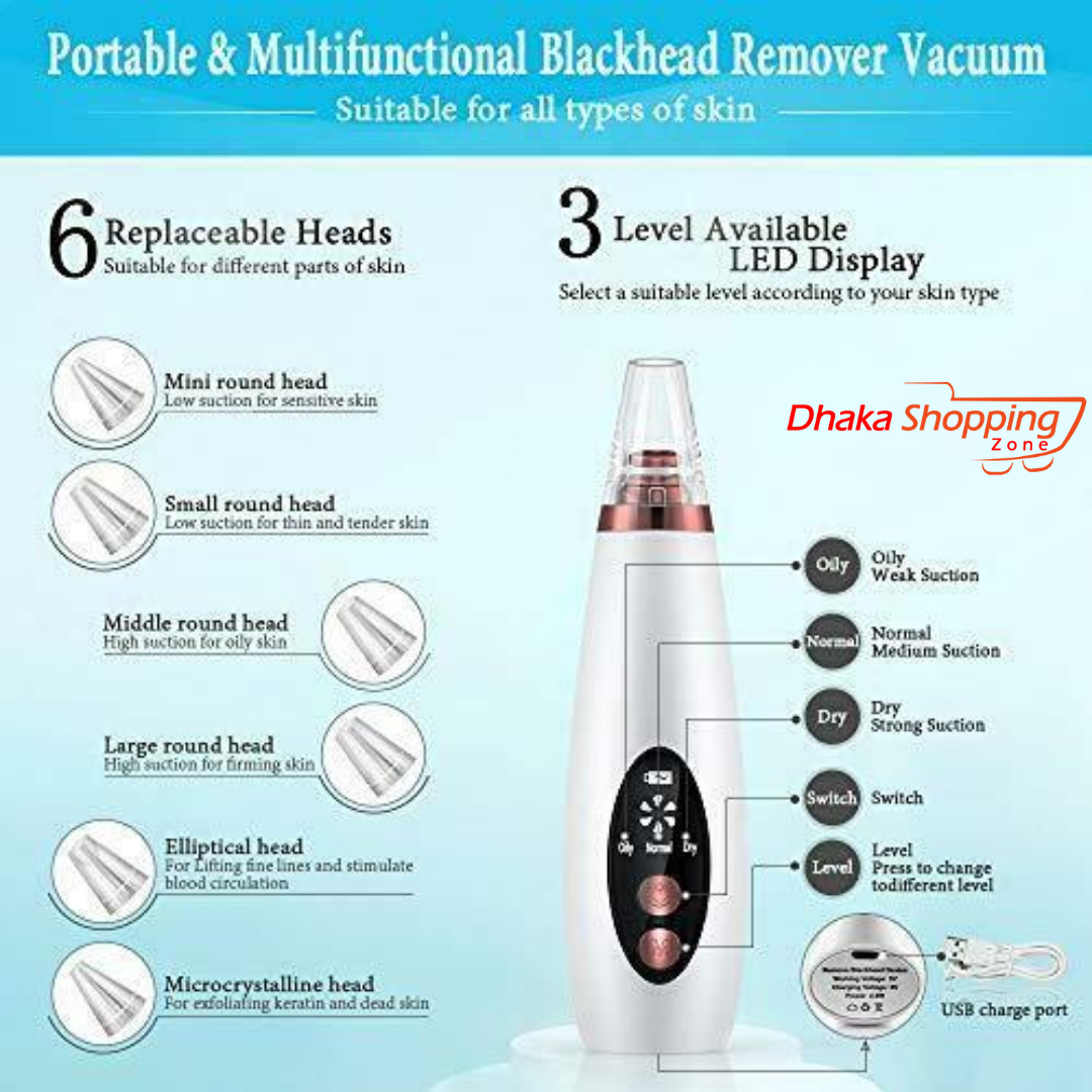 Picture of Black Head Remover Device for Men & Women,Electric Vacuum Blackhead Remover - Multicolor