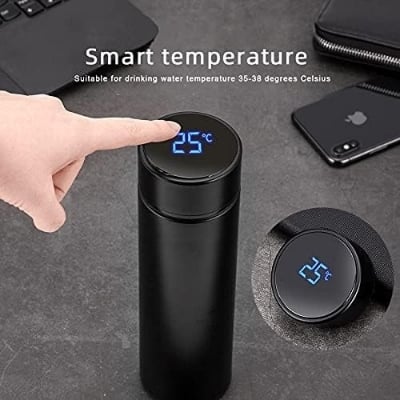 Picture of Smart Thermos Flasks Stainless Steel Tumbler Insulated water bottle cute coffee , milk thermos cup LED Touch Display Temperature Vacuum Flasks Drinkware smart hot water bottle travel mug- NR Mart-2024 - Multicolor