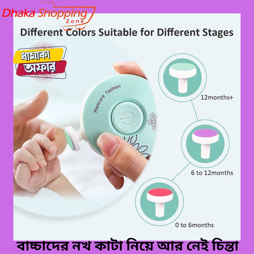 Picture of Baby Nail Trimmer Baby Care Set Electric Manicure Set Electric Electric Nail Trimmer For Baby Newborn Nail Trimmer Manicure Kit For Baby Infant Nail Trimmer Baby Nail Trimmer Nail Care High Newborn Nail Cutter Infant Nail-NR Mart-2024 - Multicolor