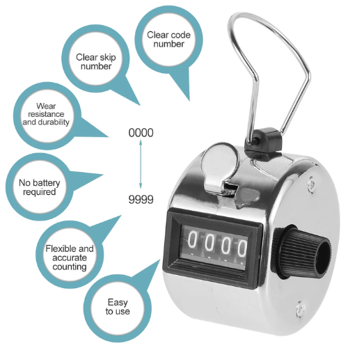 Picture of Metal Tasbih Tally Counter Manual Mechanical Clicker Tasbih with Finger Ring-Religious Items - NR Mart-2024 - Multicolor