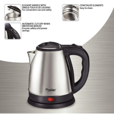 Picture of Electric Kettle Nova / Prestige / Hawkins 02.0Ltr (Only Service Warranty: 2 Years) -  NR Mart-2024 - Silver