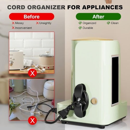 Picture of Cord Organizer for Appliances Upgraded Kitchen Cord Winder Cable Management Wrapper Holder Set Air Fryer Coffee Maker Wire Fixer -  NR Mart-2024 - Multicolor